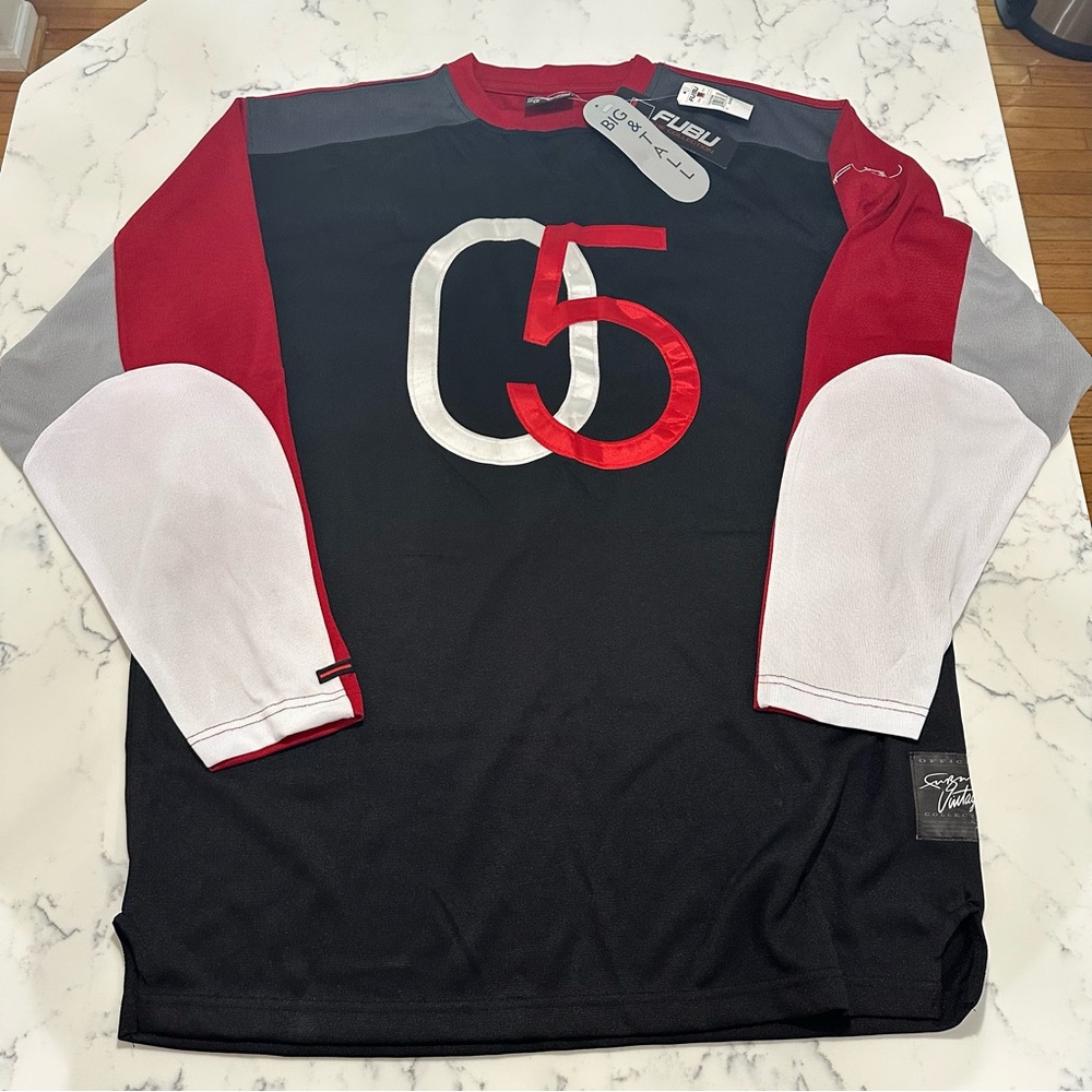Vintage Y2K FUBU 05 Long Sleeve Jersey Shirt - Black/Red/Gray - Men’s 1X